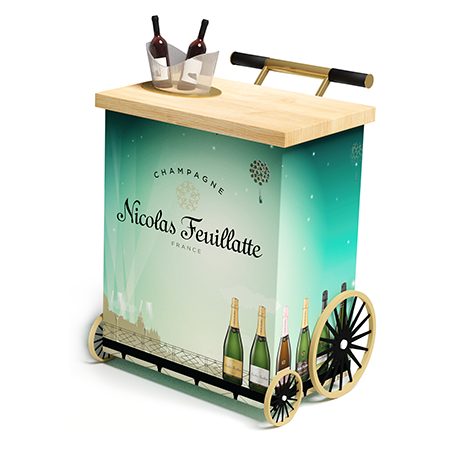 Custom Bar Cart Floor Display