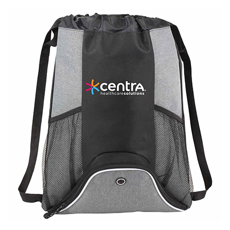 Graphite Mesh Pockets Drawstring Bag