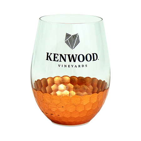 Stemless Copper Base Wine Glass