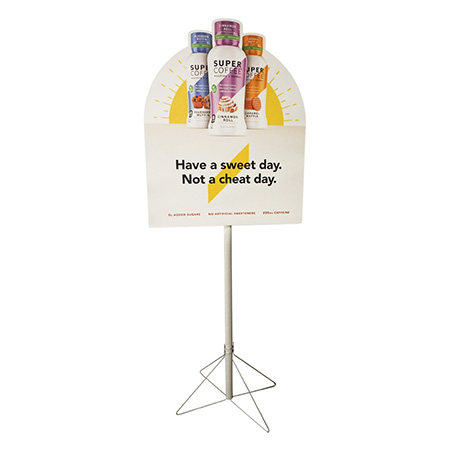 Super Coffee New Flavors Corrugated Cut Out Standee