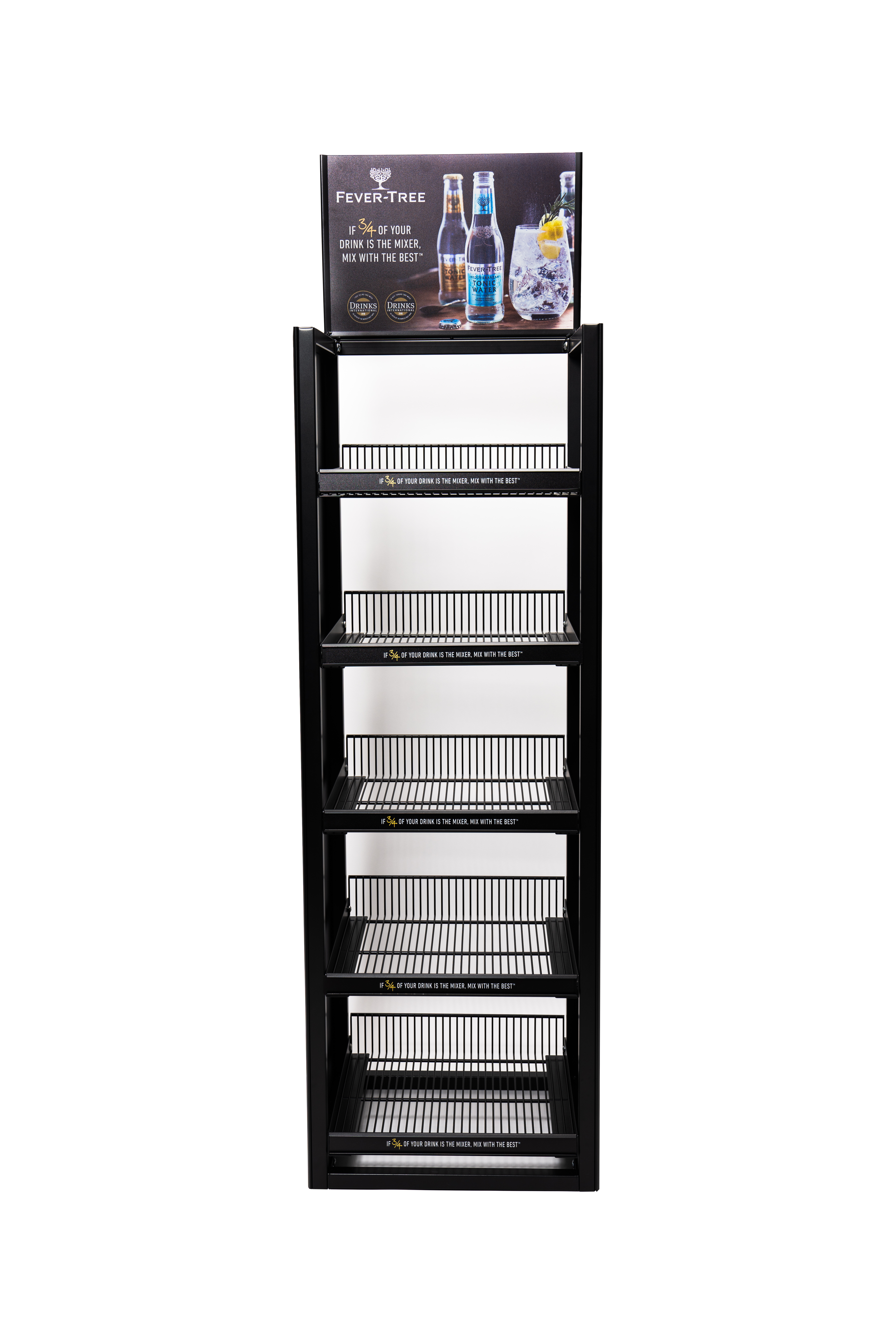 'Fever Tree' branded metal rack display