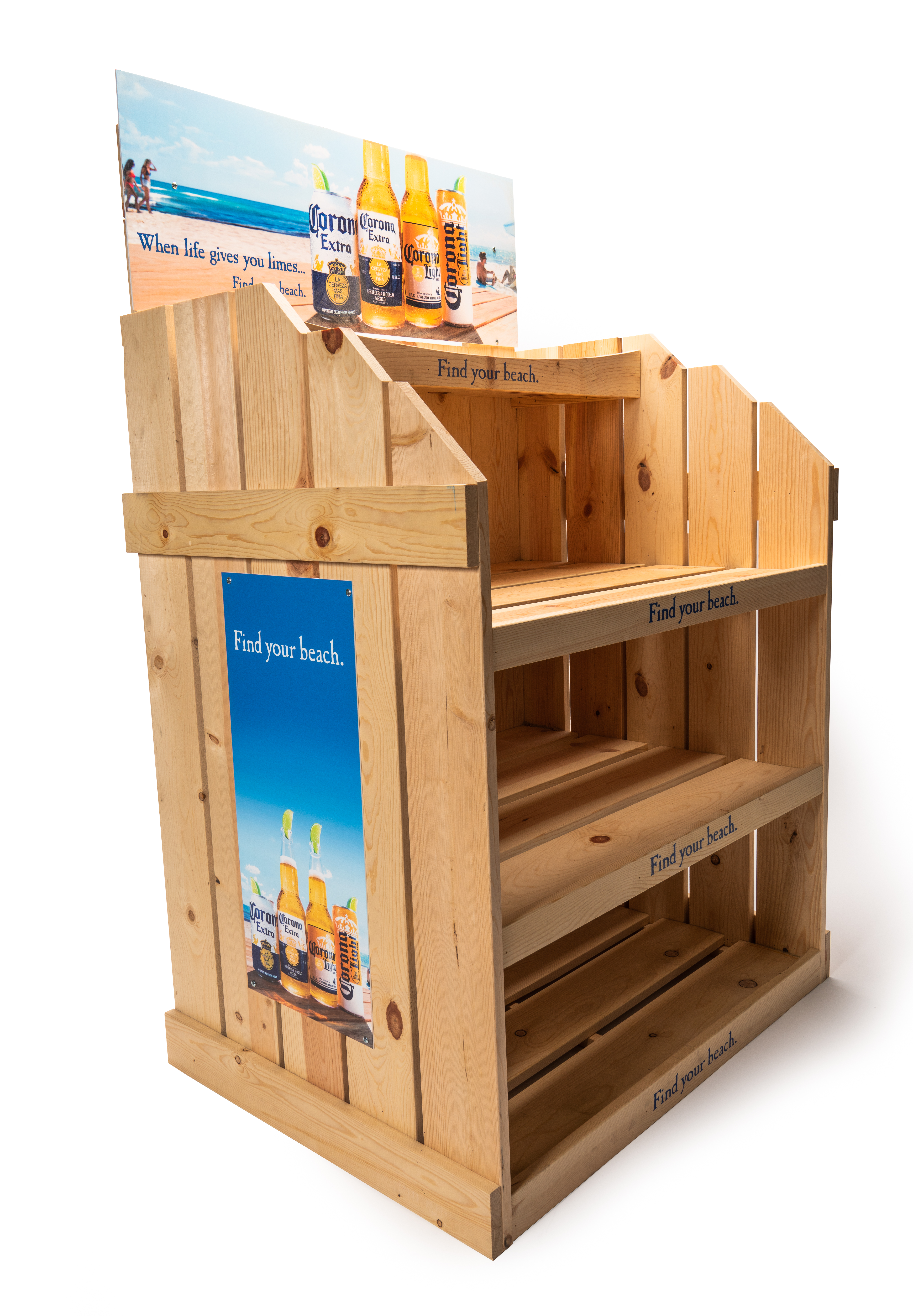'Corona' beer branded wood display