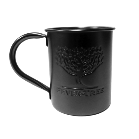Black Embossed Metal Mug