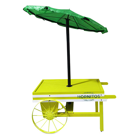 Wood Cart & Umbrella Display