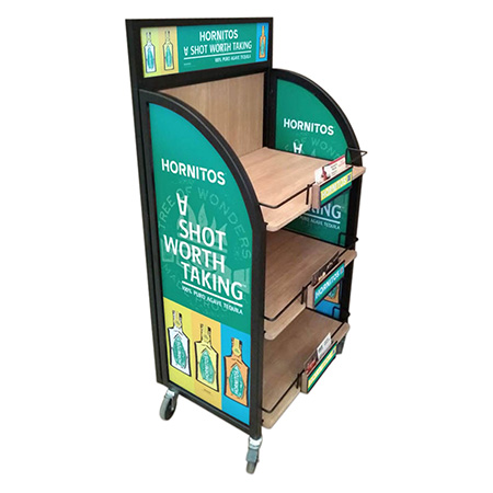 Rolling Metal Shelf Display