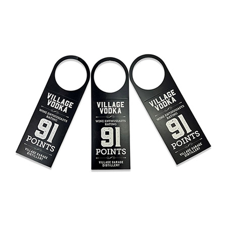 Village Vodka Paper Bottle Neck Hangers