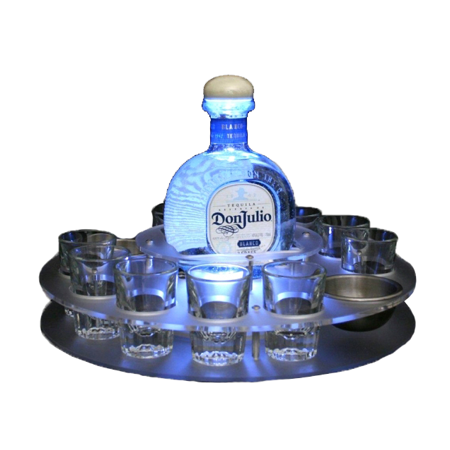 Illuminated Bottle Service Shot Tray