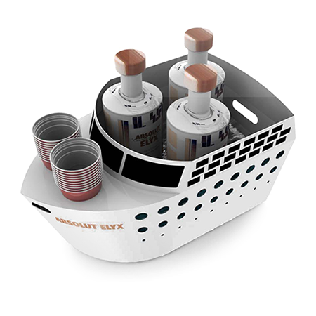Cruise Ship Shaped Bottle Service Tray